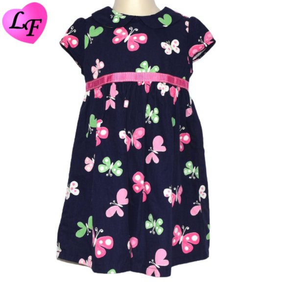 GYMBOREE Dress Pink Ribbon Empire Waist Butterfly